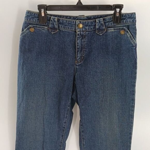 Ralph Lauren Womens 6 Blue Denim Jeans Mid Rise Straight Leg Classic Fit Pants - Picture 2 of 6